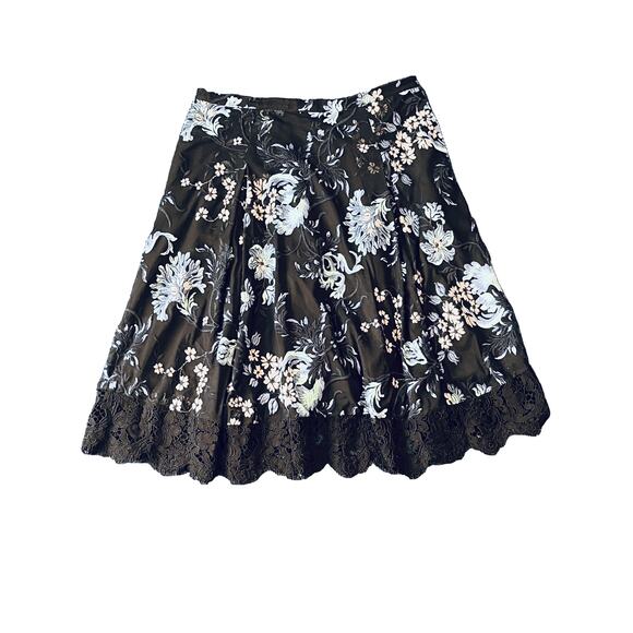 Sachin & Babi Embroidered Dark Floral Lace A-Line Skirt 10 whimsigoth romantic - Picture 2 of 9